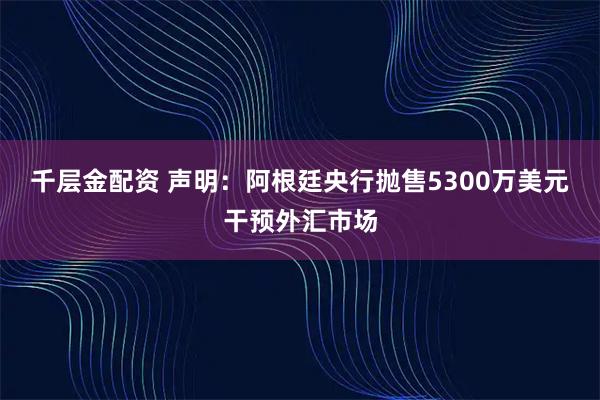 千层金配资 声明：阿根廷央行抛售5300万美元干预外汇市场