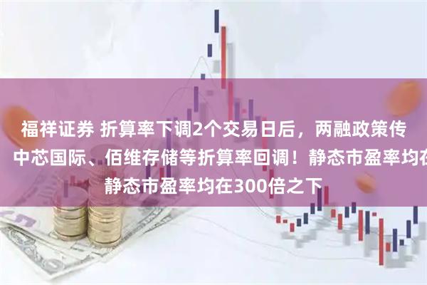 福祥证券 折算率下调2个交易日后，两融政策传来最新动向，中芯国际、佰维存储等折算率回调！静态市盈率均在300倍之下